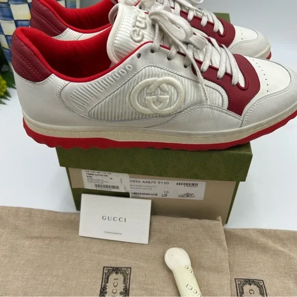 Men’s Gucci Red and White Sneakers - Picture 9 of 11